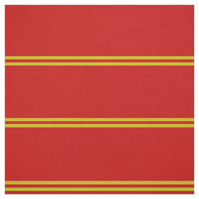 Tissu Design rouge vif, rayé d'or (Échantillon)