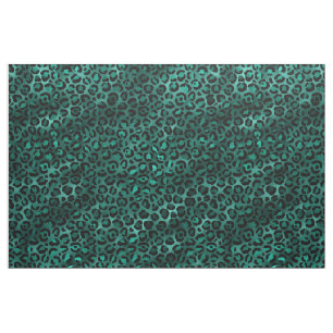 Tissu Design turquoise et Gold Leopard Series 4