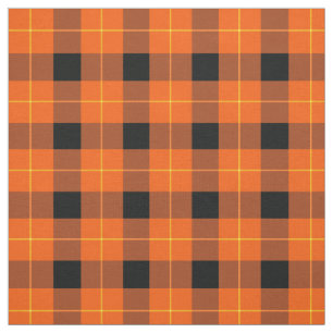 Tissu Designer plaid /tartan motif orange et noir