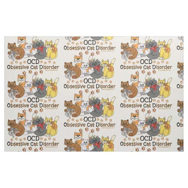 Tissu Désordre obsédant de chat d'OCD (Fat Quarter)