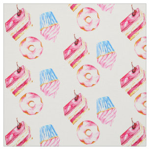 Tissu Desserts D'Aquarelle Cute Cupcake Donut Sucres de 