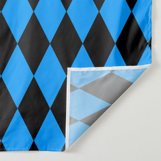 Tissu Dessin à carreaux de diamants Harlequin noir bleu