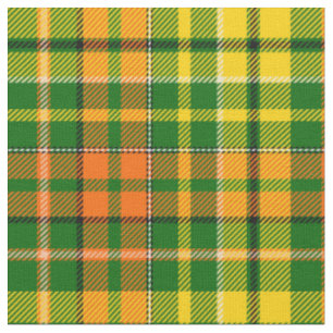 Tissu Dessin à carreaux Tartan vert jaune orange