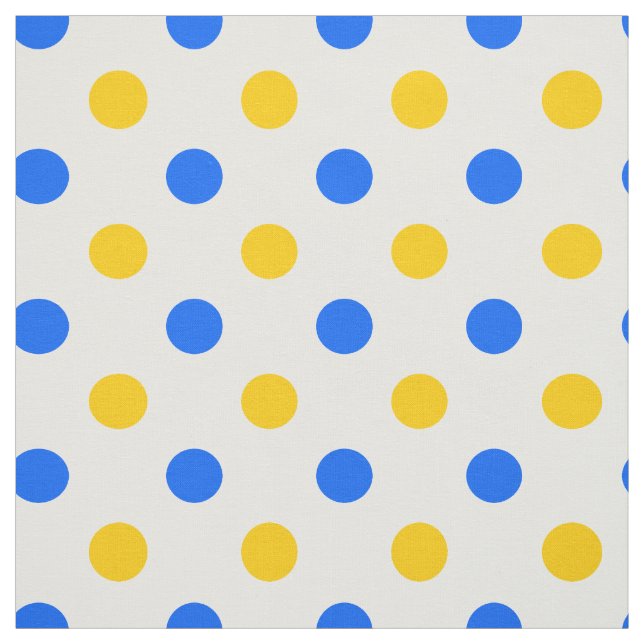 Tissu Dessin à points blancs bleus jaunes  (Échantillon)