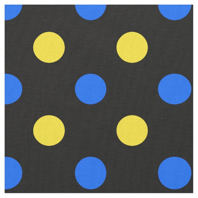 Tissu Dessin à points noirs bleus jaunes  (Fermer)