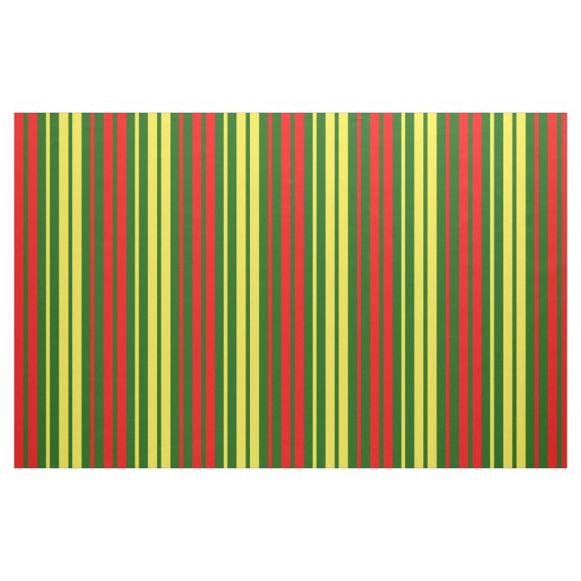 Tissu Dessin à rayures verticales vert jaune rouge   (Fat Quarter)