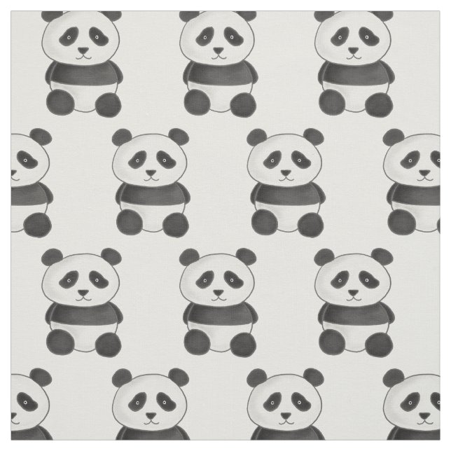 Tissu Dessin animal drôle d'ours panda mignon (Échantillon)