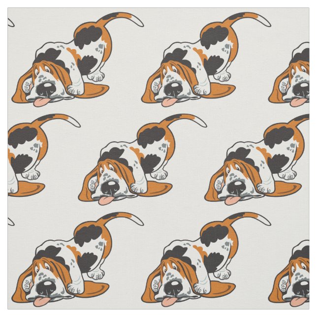 Tissu dessin animé Basset Hound (Échantillon)