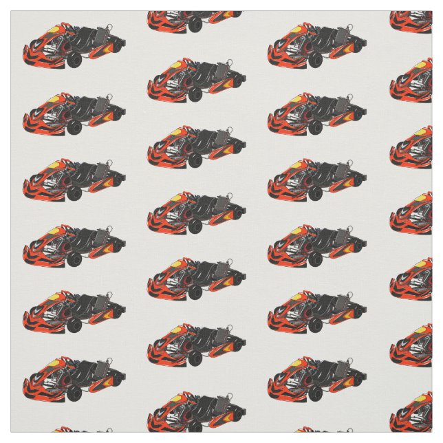 Tissu dessin animé de Kart racing (Échantillon)