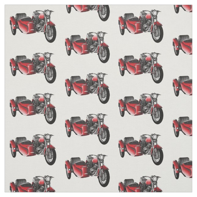 Tissu dessin animé de la moto Sidecar (Échantillon)