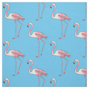 Tissu dessin animé d'oiseau Flamant rose
