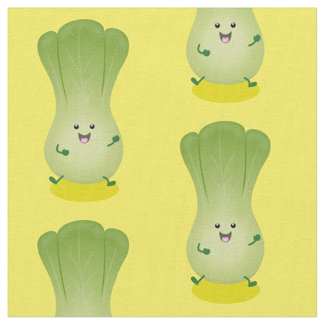 Tissu dessin animé mignon de bok choy (Fermer)