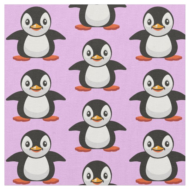 Tissu dessin animé petit pingouin (Fermer)