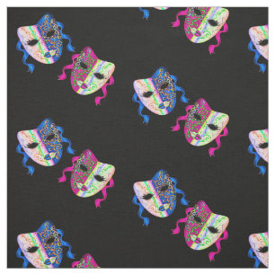 Tissu Dessin coloré traditionnel de masques de carnaval