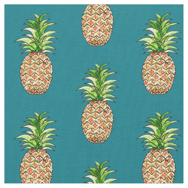 Tissu dessin d'ananas aquarelle (Fermer)