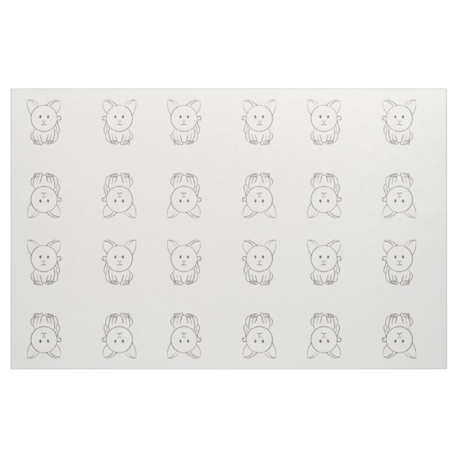 Tissu Dessin de chat adorable (Fat Quarter)