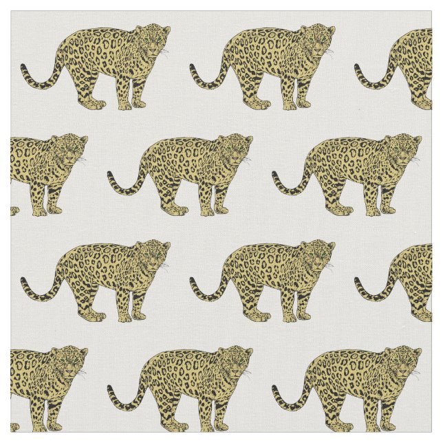 Tissu Dessin de chat tacheté vintage léopard guépard (Fermer)