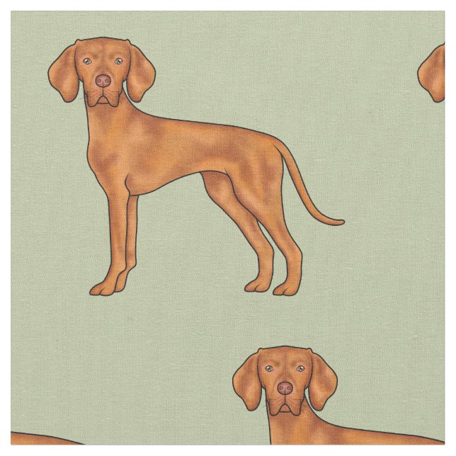 Tissu Dessin de chien pointer mignon Vizsla hongrois Ver (Fermer)