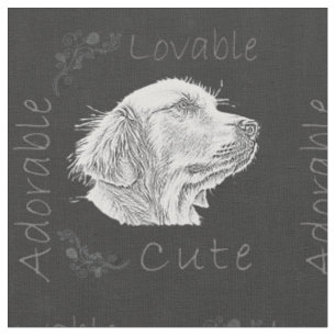 Tissu Dessin de craie de golden retriever