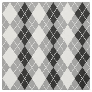 Tissu Dessin de diamant en argyre gris noir et blanc