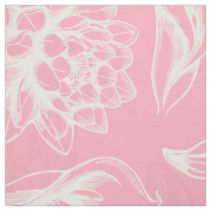 Tissu Dessin De Fleurs Vintages Blanches Et Roses