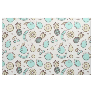 Tissu Dessin de la ligne d'été du Motif de fruits mignon