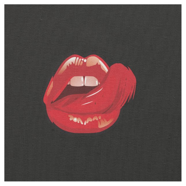 Tissu Dessin de maquillage de lèvres à la mode. Pomade.A (Fermer)