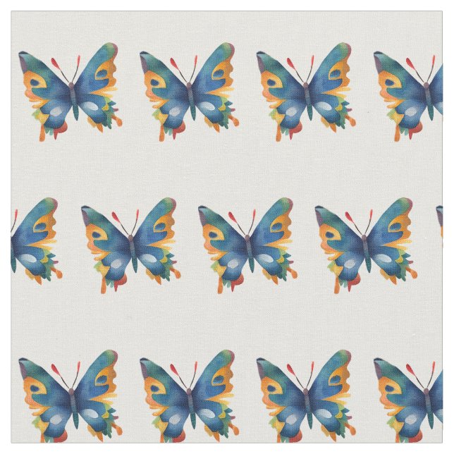 Tissu Dessin de papillon coloré (Fermer)