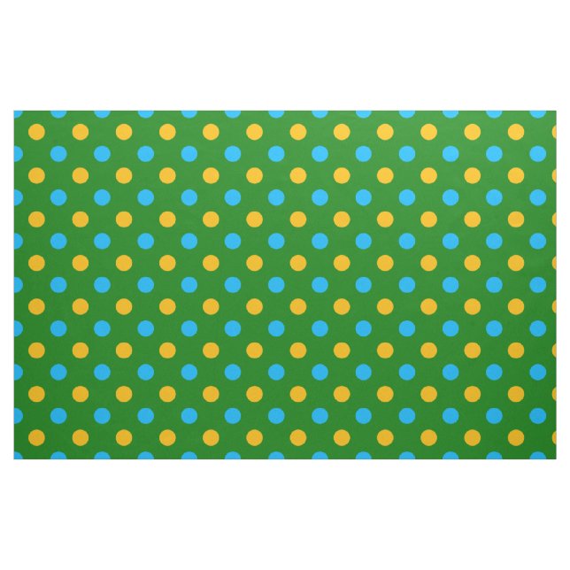Tissu Dessin de pois jaune noir et vert  (Fat Quarter)