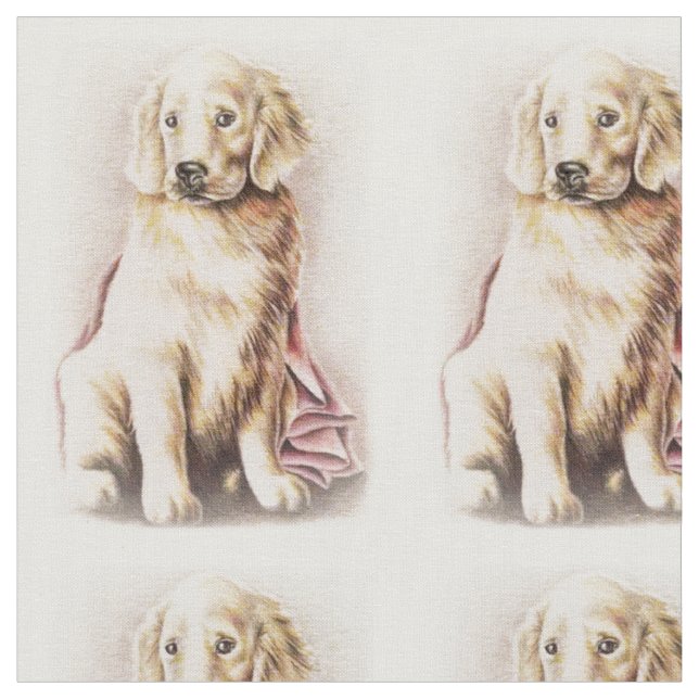 Tissu Dessin de portrait d'animal familier de chiot de (Fermer)