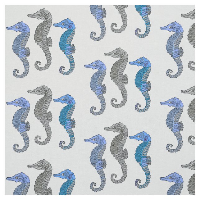 Tissu Dessin de Seahors mignons (Échantillon)