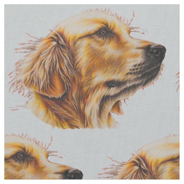 Tissu Dessin de visage de golden retriever dans le (Fermer)