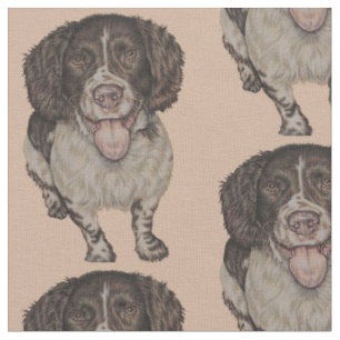 Tissu Dessin mignon d'épagneul heureux