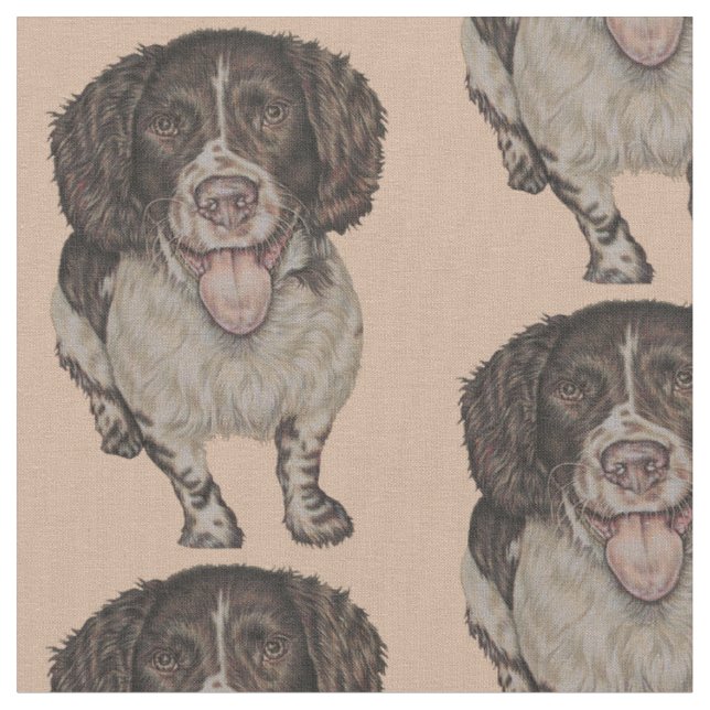 Tissu Dessin mignon d'épagneul heureux (Fermer)