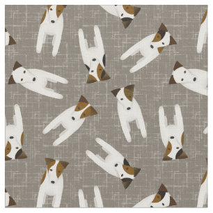 Tissu dessin mignon JRT Jack Russell chiens motif greige