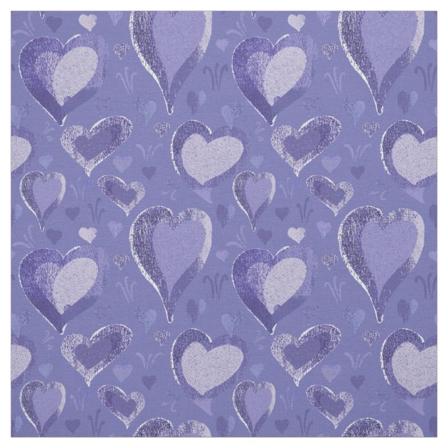 Tissu Dessin Motif de coeur violet (Échantillon)