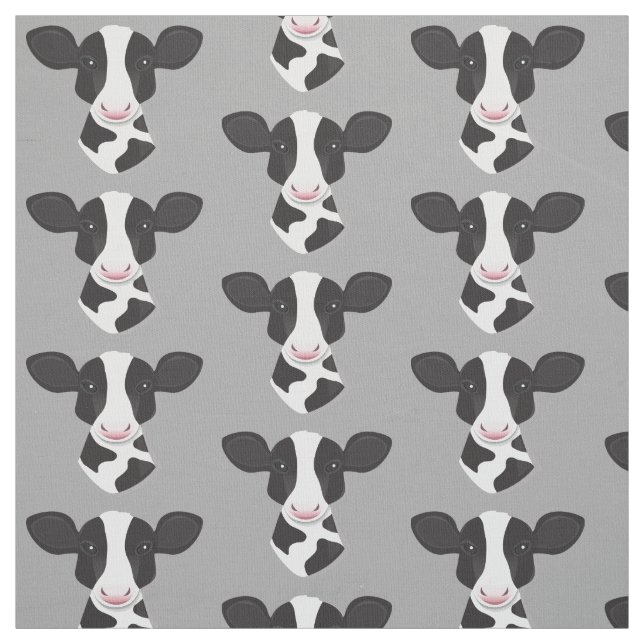 Tissu Dessin sur la vache blanche noire grise (Échantillon)