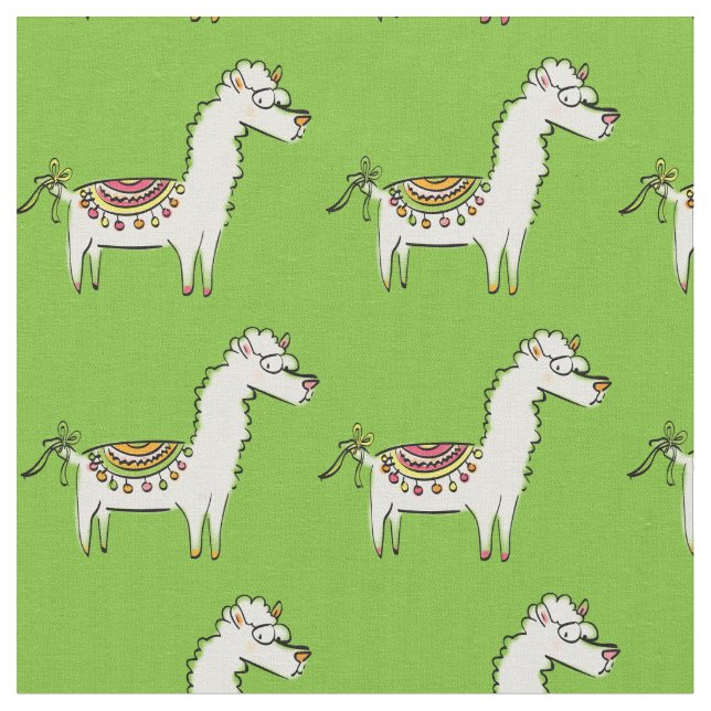 Tissu Dessins animés de lama mignons (Fermer)