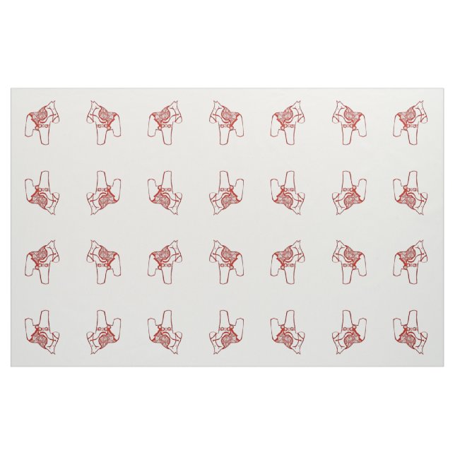 Tissu Dessins de Cheval Rouge Dala (Fat Quarter)