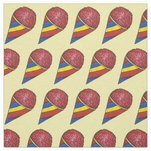 Tissu d'été des cônes de neige rayé rouge jaune