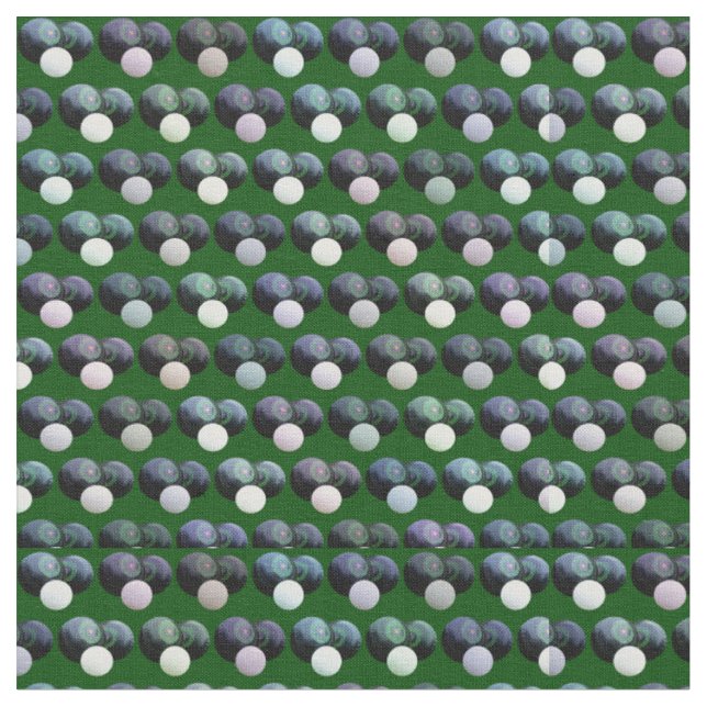 Tissu Deux Boules De Pelouse Noires Avec Jack Sur Vert, (Fermer)