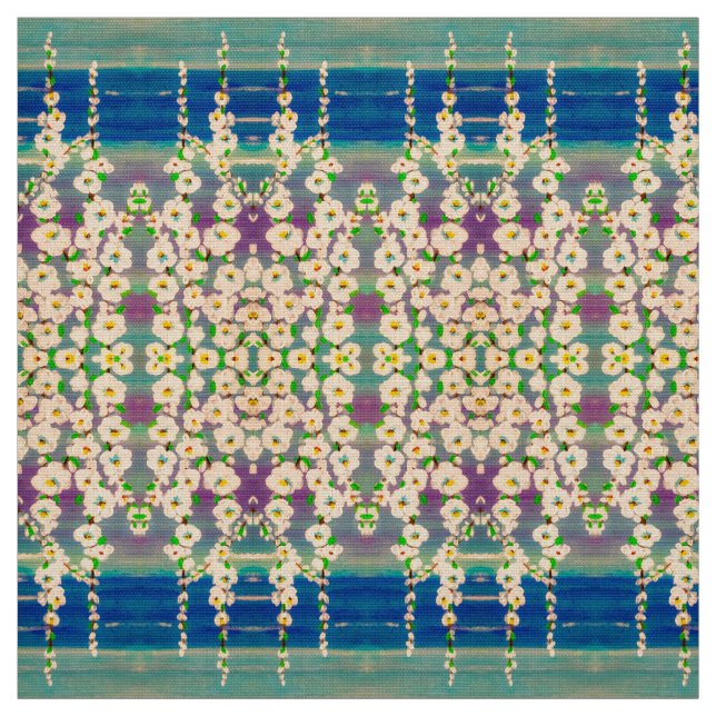 Tissu d'hollyhocks d'été (Échantillon)