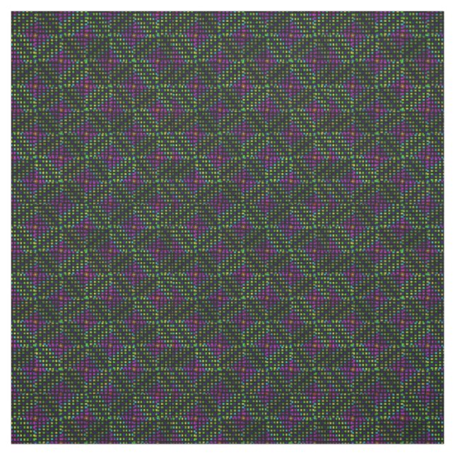 Tissu Diamant Marocain Vert Et Rose, (Échantillon)