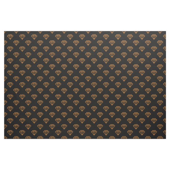 Tissu Diamant - orange clair sur noir (Yard)