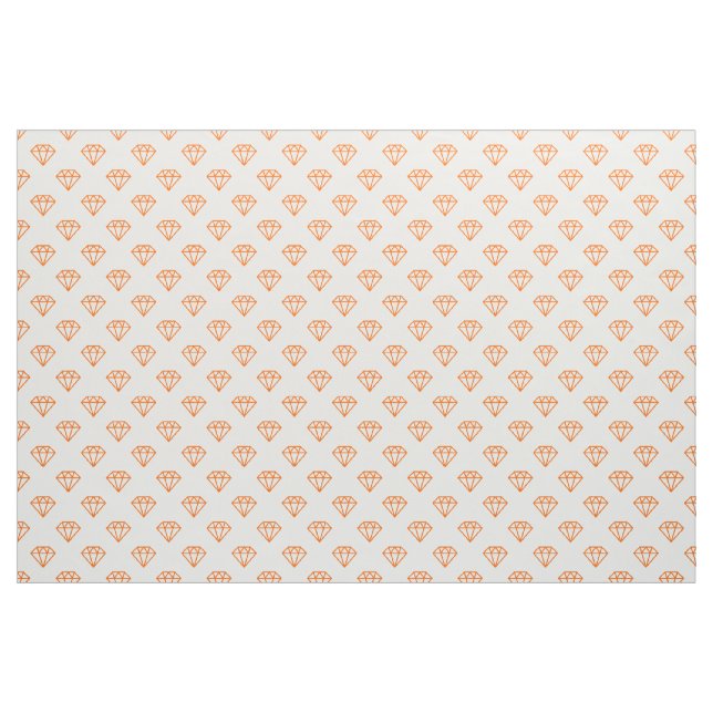 Tissu Diamant - orange sur blanc (Yard)