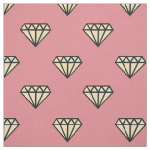 Tissu Diamant : rose, gris et crème