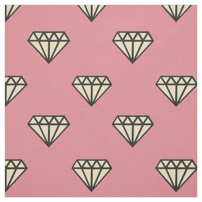 Tissu Diamant : rose, gris et crème (Échantillon)