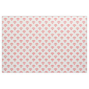 Tissu Diamant - Rouge sur blanc