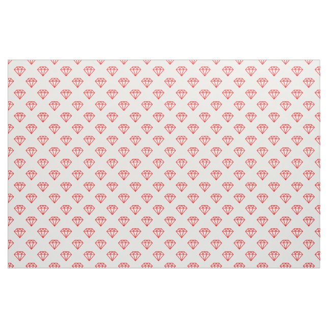 Tissu Diamant - Rouge sur blanc (Yard)