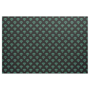 Tissu Diamant - Turquoise sur Noir